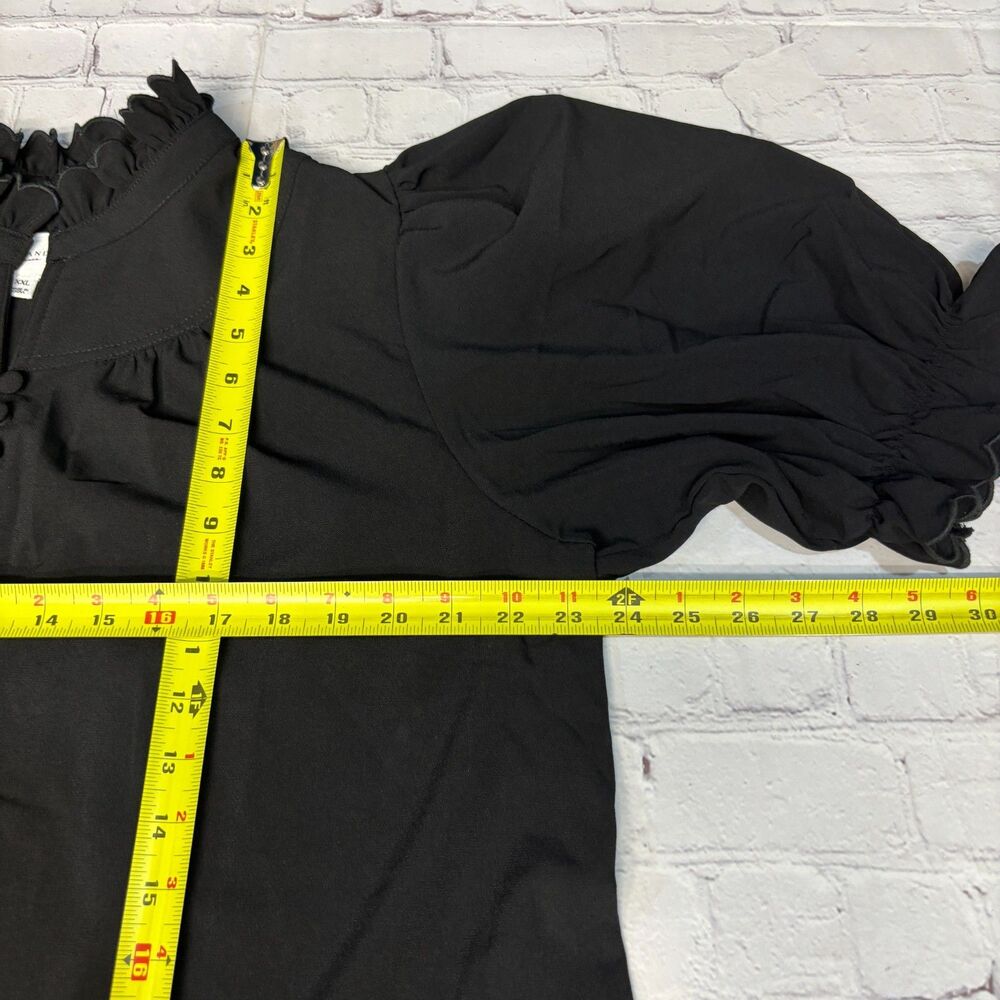 Pomander Place Women Selena Mini Dress Size XXL 2XL Black Puff Sleeve D116 -16 - Picture 6 of 16